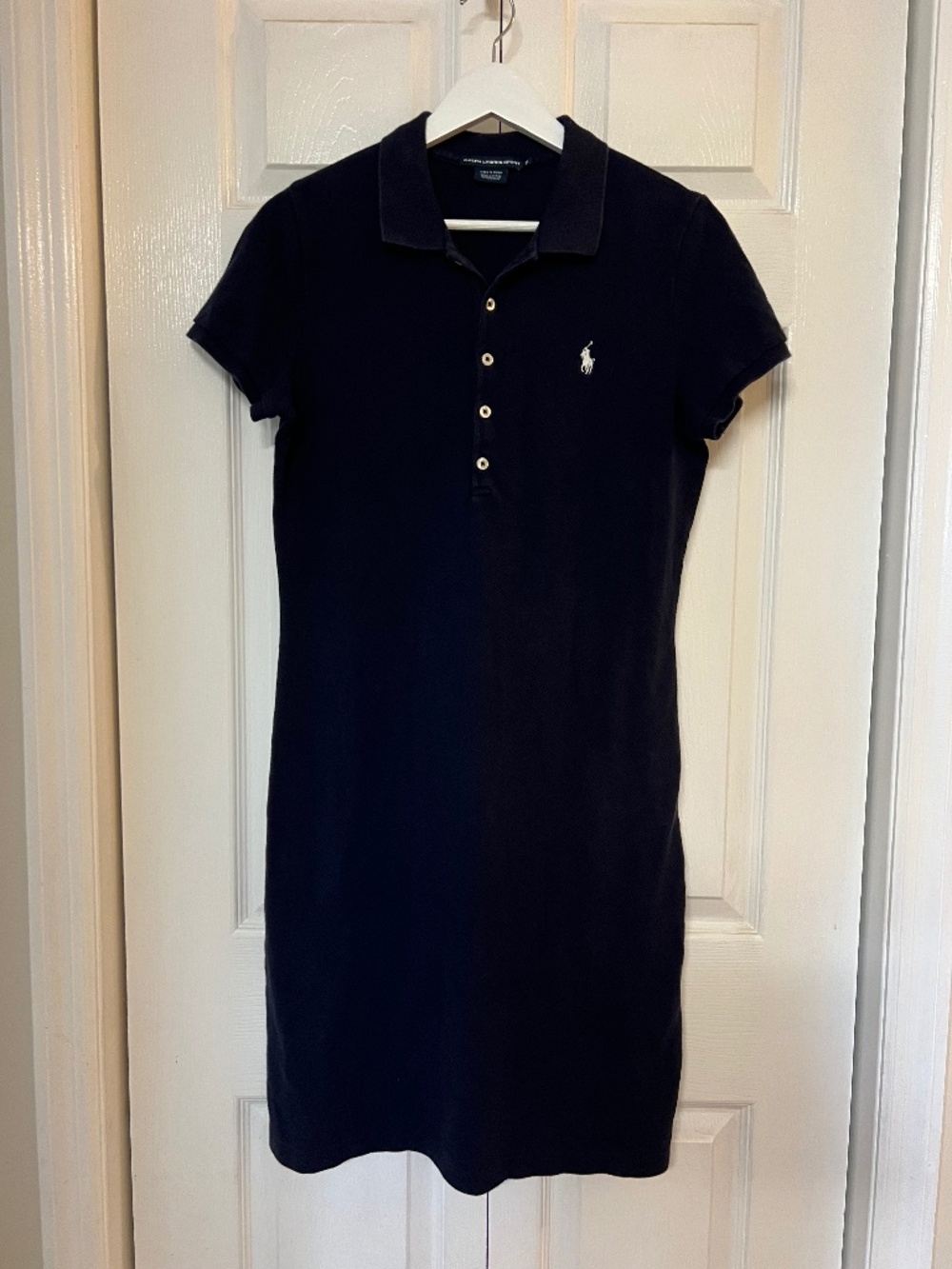Ralph Lauren Sport Navy Blue Button Down Polo Dress Medium